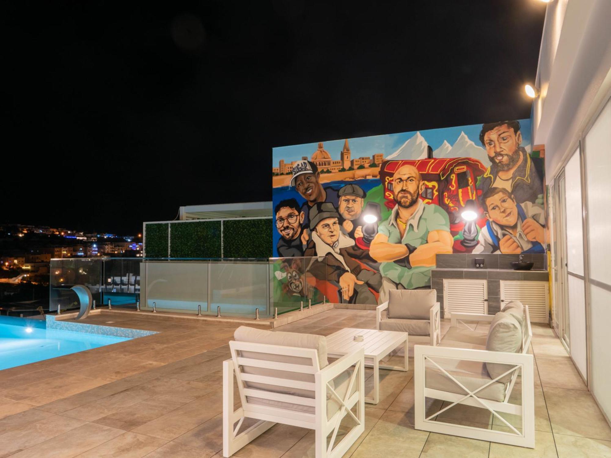 Villa Gaia - Sunset Views, Indoor Heated Pool, Sauna And Games Room メーリッハ エクステリア 写真