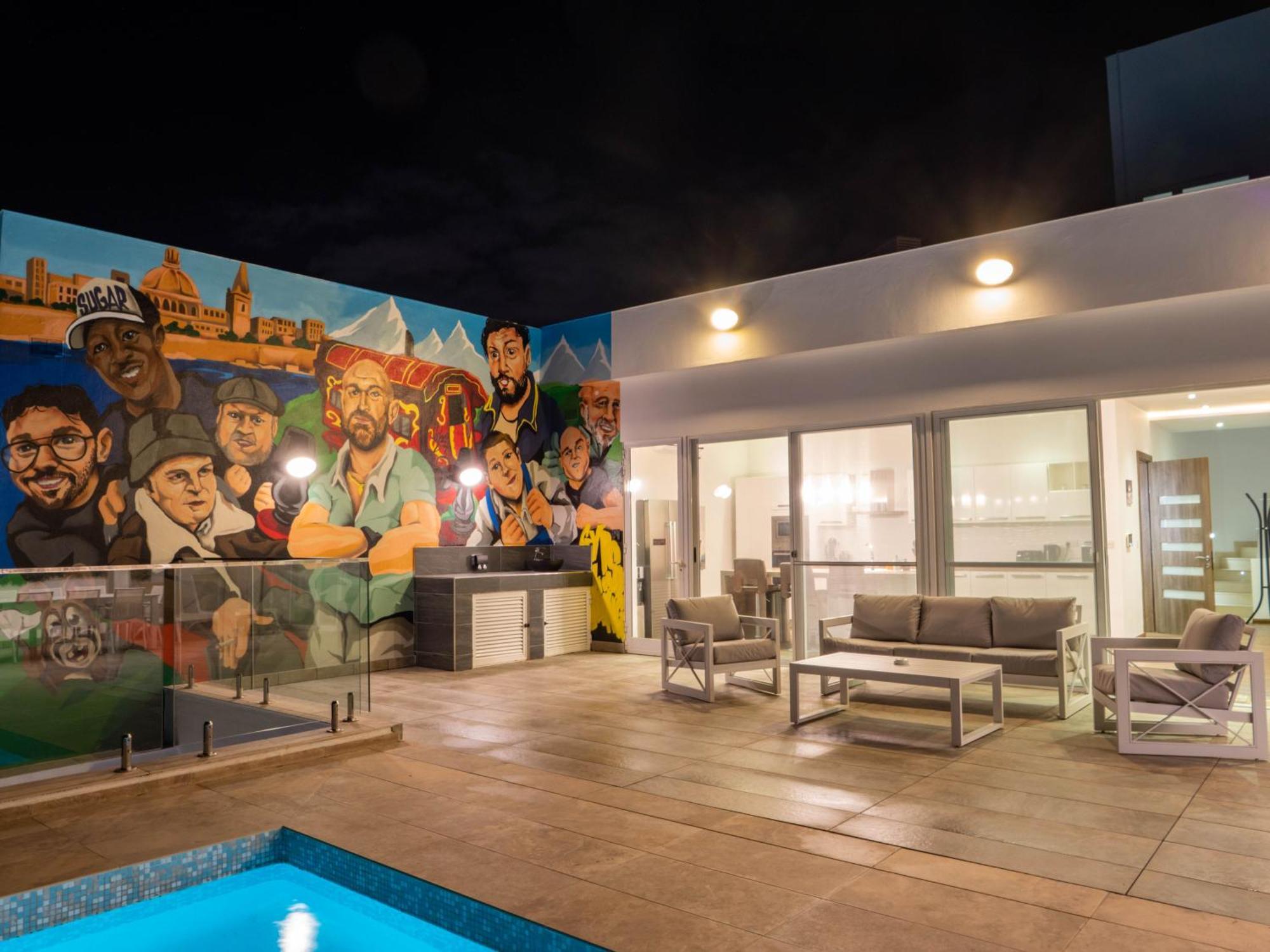 Villa Gaia - Sunset Views, Indoor Heated Pool, Sauna And Games Room メーリッハ エクステリア 写真